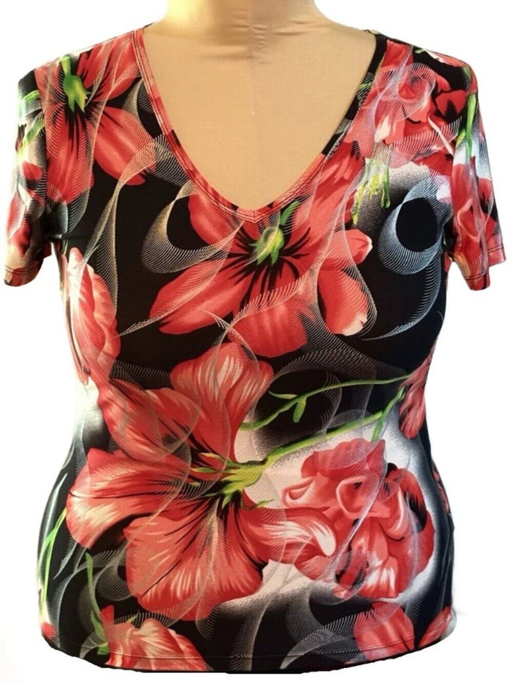 Peter Nygard Knit Top Blouse Shirt Women's Size Med Floral